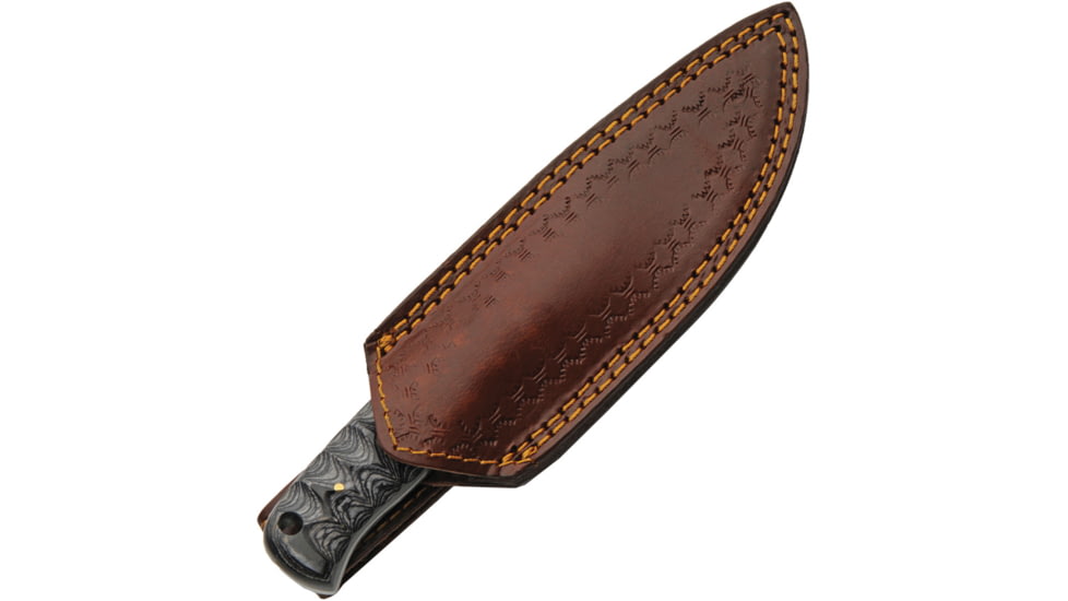 Damascus Grooved Fixed Blade
