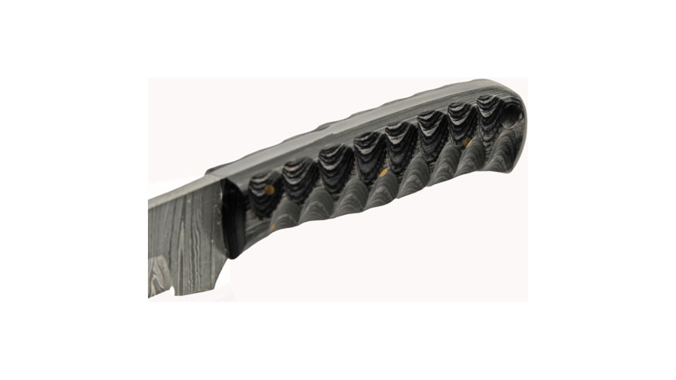 Damascus Grooved Fixed Blade