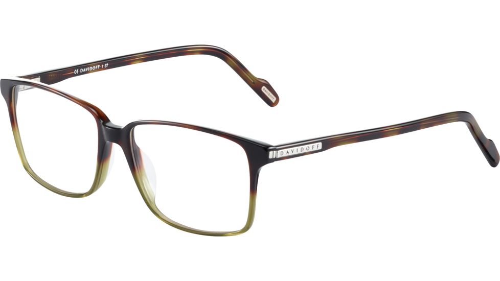 Davidoff 91054 Single Vision Prescription Eyeglasses, Brown Havana Green Frame, 91054-4149SV
