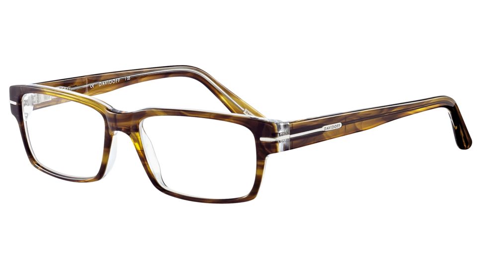 Davidoff 91021 Single Vision Prescription Eyeglasses - Brown Frame and Clear Lens 91021-6338SV