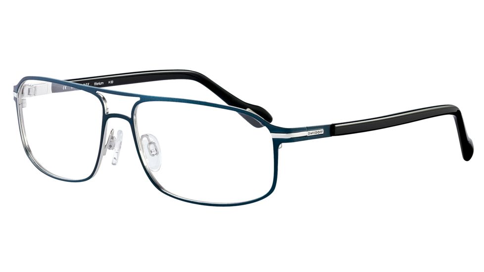 Davidoff 95100 Single Vision Prescription Eyeglasses - Blue Frame and Clear Lens 95100-564SV