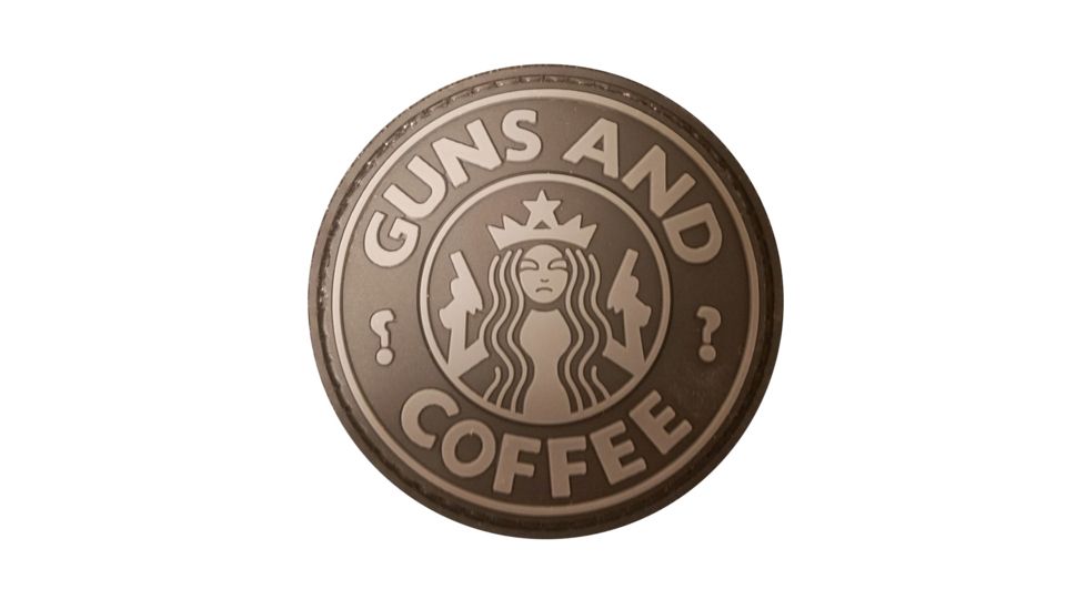 DDT Rubber Morale Patch, Guns N Coffee, Black/Grey DDT50156