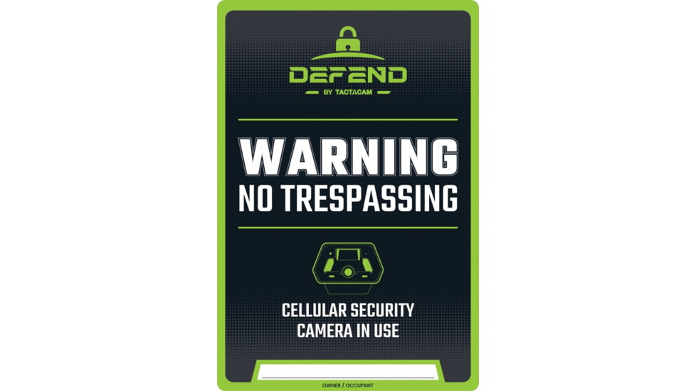 DEFEND USA No Trespassing Sign - 3 Pack, Black/White/Green, DFD-S-3