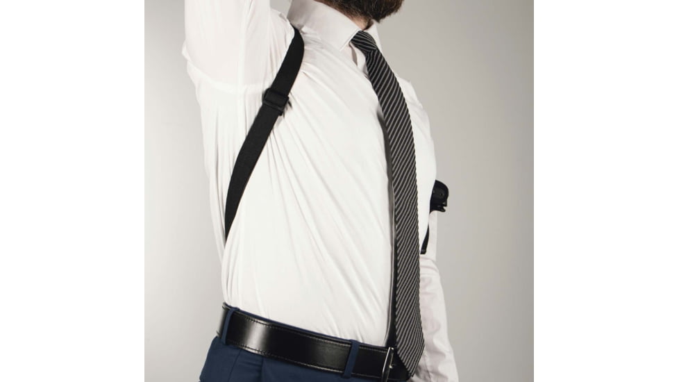 DeSantis C.E.O. Shoulder Rig Leather Holsters, Glock 20, 21, 21SF, 29, 30, 37, 38, 39, Left Hand, Plain, Black, 11ZBBE8Z0
