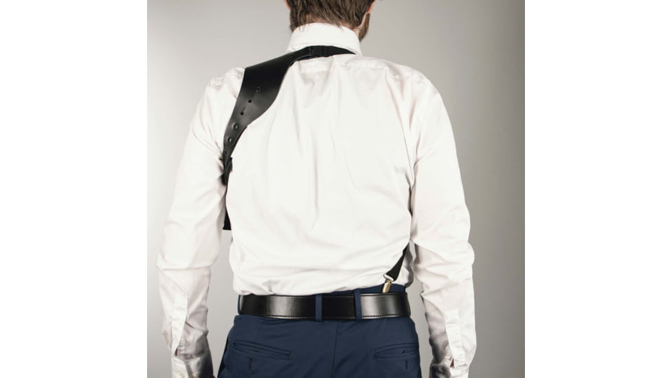 DeSantis C.E.O. Shoulder Rig Leather Holsters, Glock 20, 21, 21SF, 29, 30, 37, 38, 39, Left Hand, Plain, Black, 11ZBBE8Z0