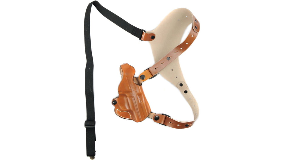 DeSantis C.E.O. Shoulder Rig Leather Holsters, Glock 20, 21, 21SF, 29, 30, 37, 38, 39, Left Hand, Plain, Tan, 11ZTBE8Z0