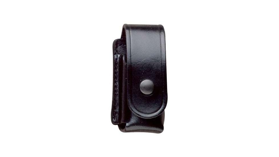 DeSantis Leather Chemical Spray Holder, Fits Most Canisters up to4 1/4in High, Brass Snap Closure, Ambidextrous, Basketweave, Black, U40BL02Z2