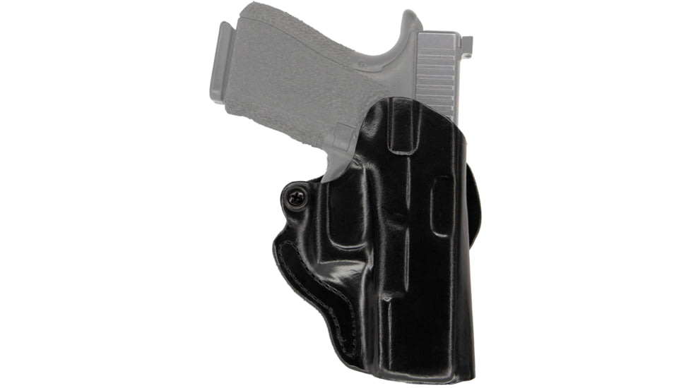 DeSantis Mini Scabbard Leather Belt Holster, H&amp;K CC9 With Or Without Red Dot Sight, Right, Black, 019BA7ZZ0