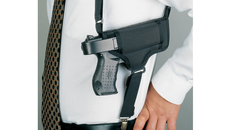 DeSantis Patriot Shoulder Rig, Colt Government Model 45, Commander, Officer, Kimber Custom, Compact, Ultra Carry, Para P10, P12, P13, P14 , Ambidextrous, Nylon, Black, N84BJ85L0