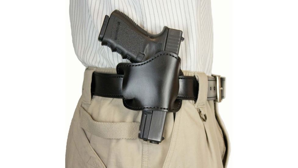 DeSantis Simple Slide Belt Leather Holster, Fits Most Small Autos, Right Hand, Lined, Black, 119BAG1Z0