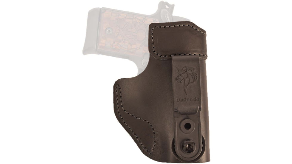 DeSantis Sof-Tuck 2.0 IWB Leather Holster, Kimber Solo 9mm, Micro 9mm, EVO SP, SIG Sauer P938, Right Hand, Plain, Black, 179BAX3Z0