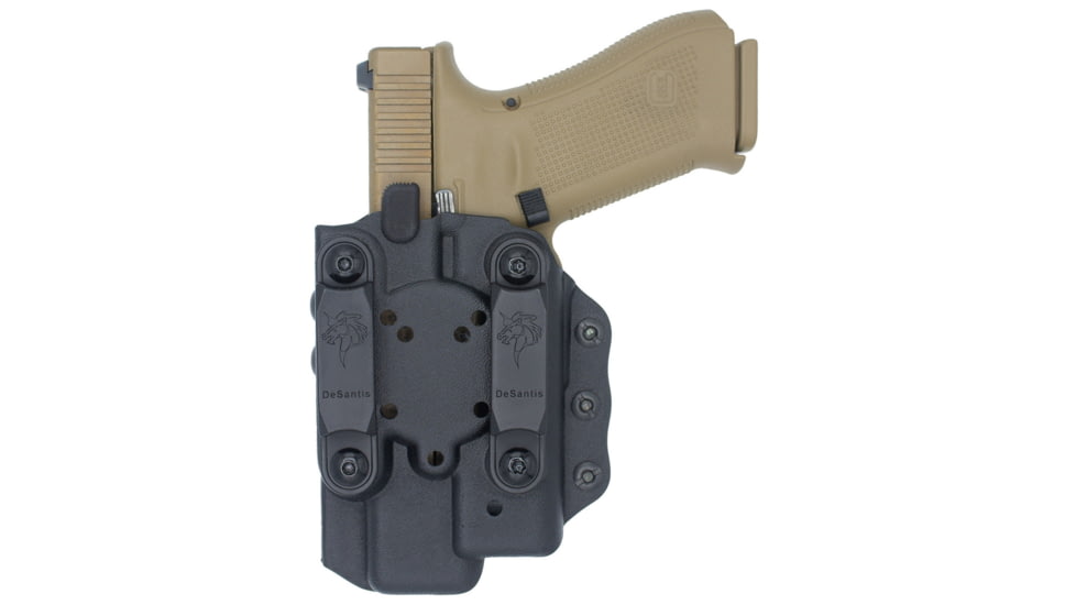 DeSantis The Quantico Undercover OWB Holster, Right Hand, Black, Glock 17, 17 Gen 5, 19, 19 Gen 5, 19X, 22, 23, 31, 32, 45, w/ Red Dot Sights &amp; w/ or w/o Streamlight Tlr-7/7A &amp; Similar Sized Lights, 218KA6VZ0