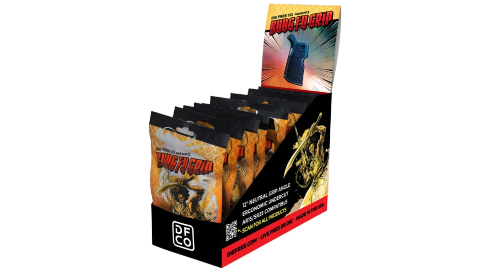 DFCO Kung Fu AR Grip, Black, CARTON-10-KFG-BLK