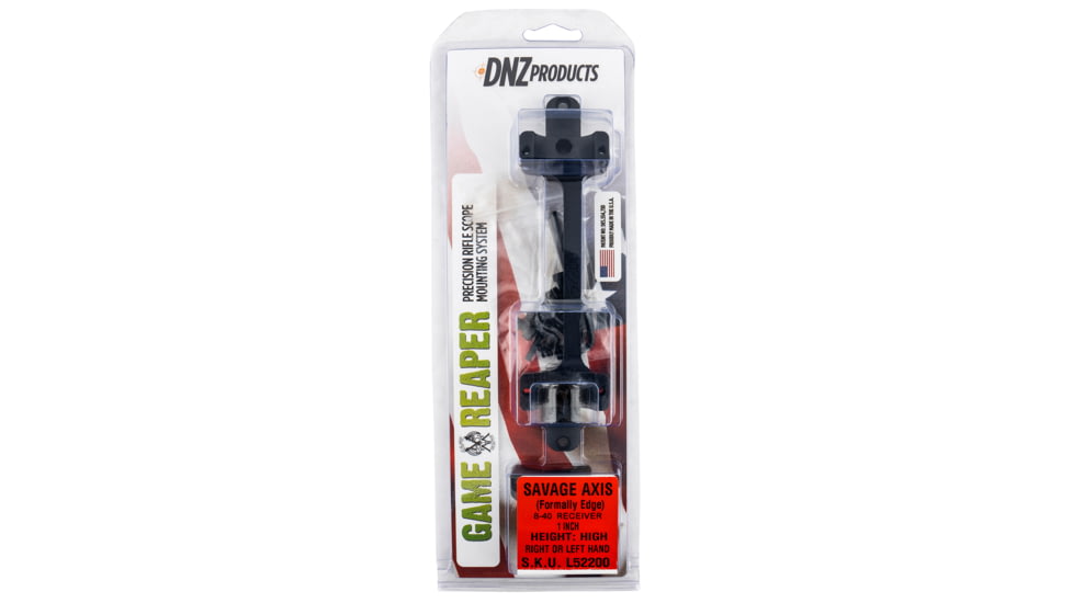 DNZ Game Reaper Scope Mount/Ring Combo Matte Black Savage Axis/Edge W/8-40 Scre L52200