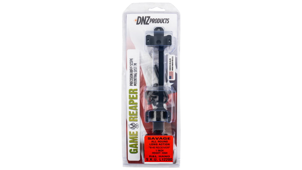 DNZ Game Reaper Scope Mount/Ring Combo Matte Black Savage Round Receiver W/8-40 L12200