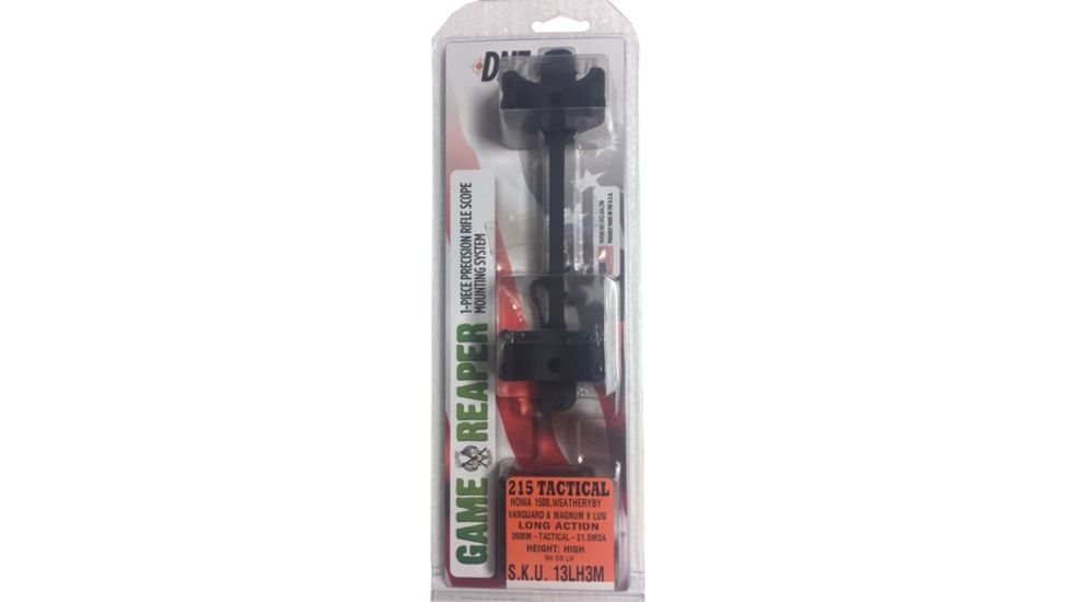 DNZ Products 215 Tactical Scope Mount - Howa 1500, Weatherby Mark V Magnum 9 Lug, Weatherby Vanguard, Long Action, High Ring, 21.5 MOA, 30 mm Tube, Black Matte, 13LH3M