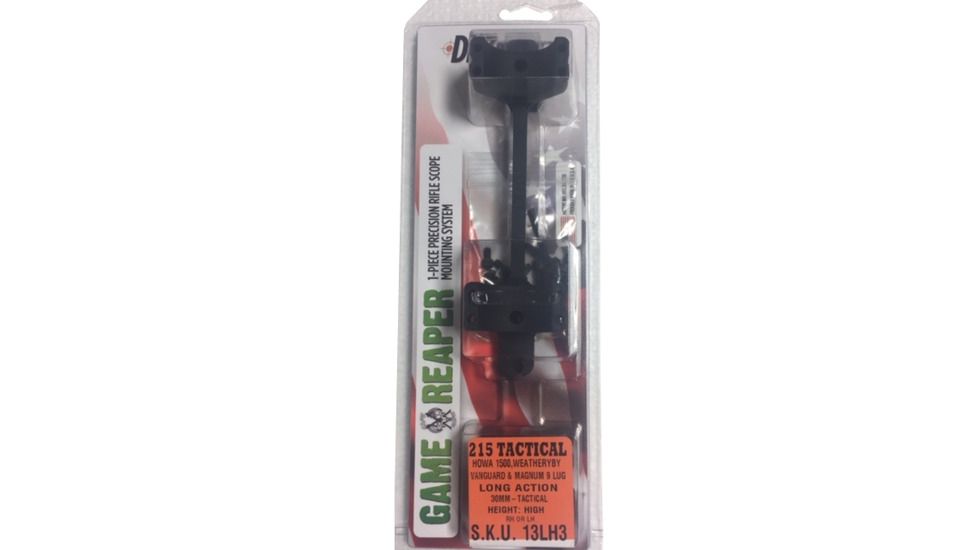 DNZ Products 215 Tactical Scope Mount - Howa 1500, Weatherby Mark V Magnum 9 Lug, Weatherby Vanguard, Long Action, High Ring, 0 MOA, 30 mm Tube, Black Matte, 13LH3