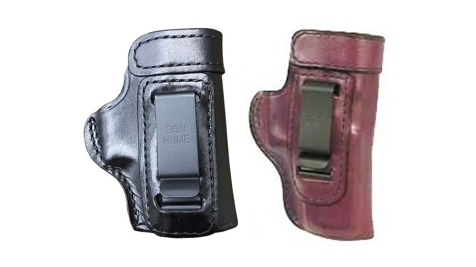 Don Hume H715-M Waistband Clip-On Conceal Carry Holster for Ruger Gun Models, Black, Saddle Brown