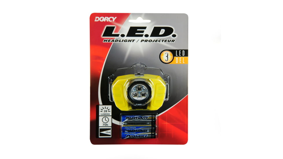Dorcy 3 LED 3 AAA Headlight w/ Batteries, Yellow DQ-FL-41-2099
