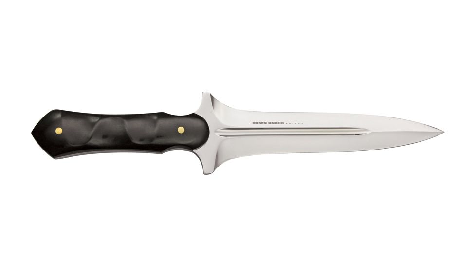 Down Under Knives Death Adder Fixed Blade Knife, 6in, Contoured Ebony Wood Handle DUKDA