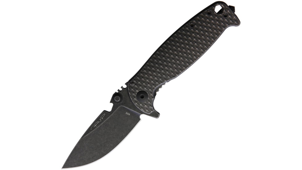 DPx Gear HEST-F Framelock Folding Knife, Black, Black textured titanium handle, DPHSF014