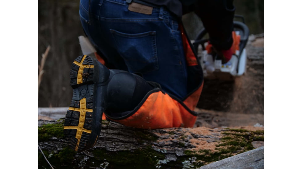 Dryshod Steel-Toe Adjustable Gusset Work Boot, Black/Yellow, 16, STG-UH-BK-016