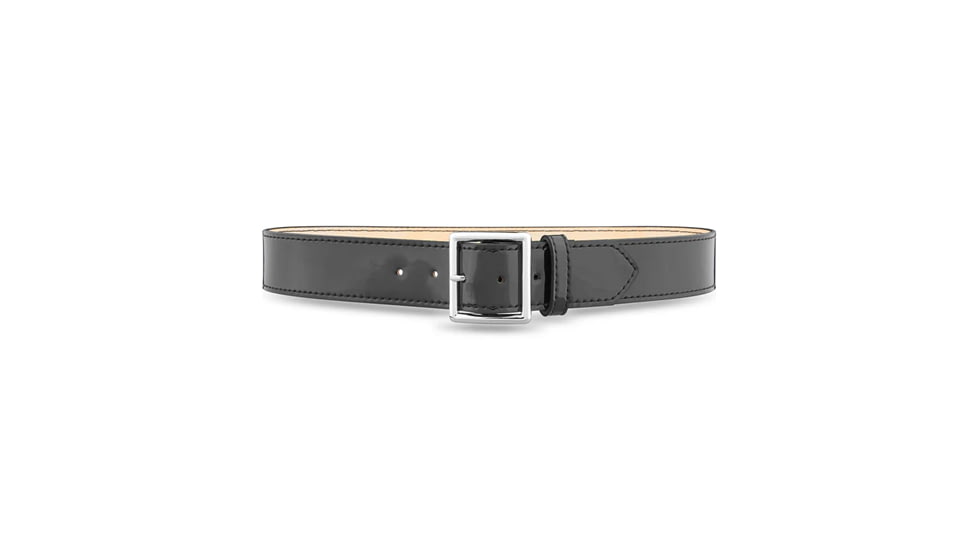 1-3/4&quot; Hi-Gloss Leather Garrison Belt with Nickel Buckle