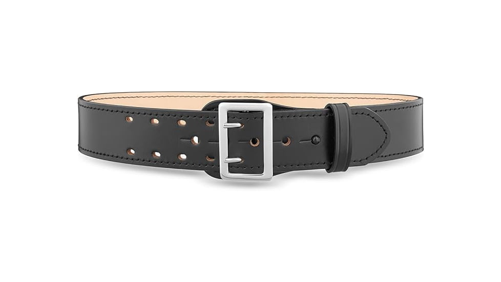 DutyMan 2-1/4inch Plain Leather Sam Browne 2-row Stitch Duty Belt With Nickel Buckle DTY-1011-38-9001