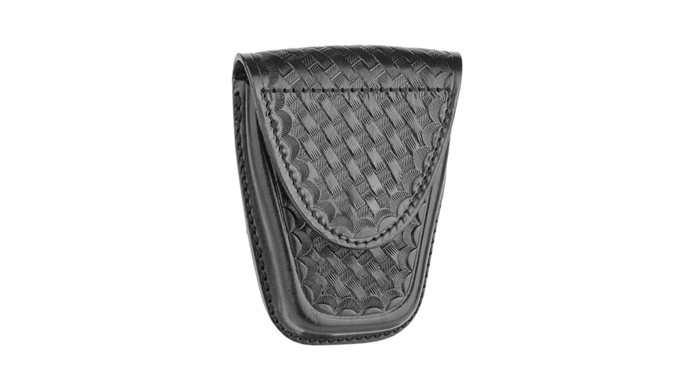 DutyMan Basketweave Leather Standard Closed Single Cuff Case, Hidden Snap, Black, 8821H
