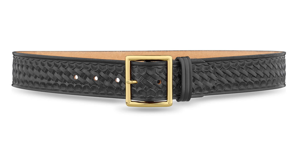 DutyMan 1-3/4inch Basketweave Leather Garrison Belt With Gold Buckle DTY-1621-46-9032