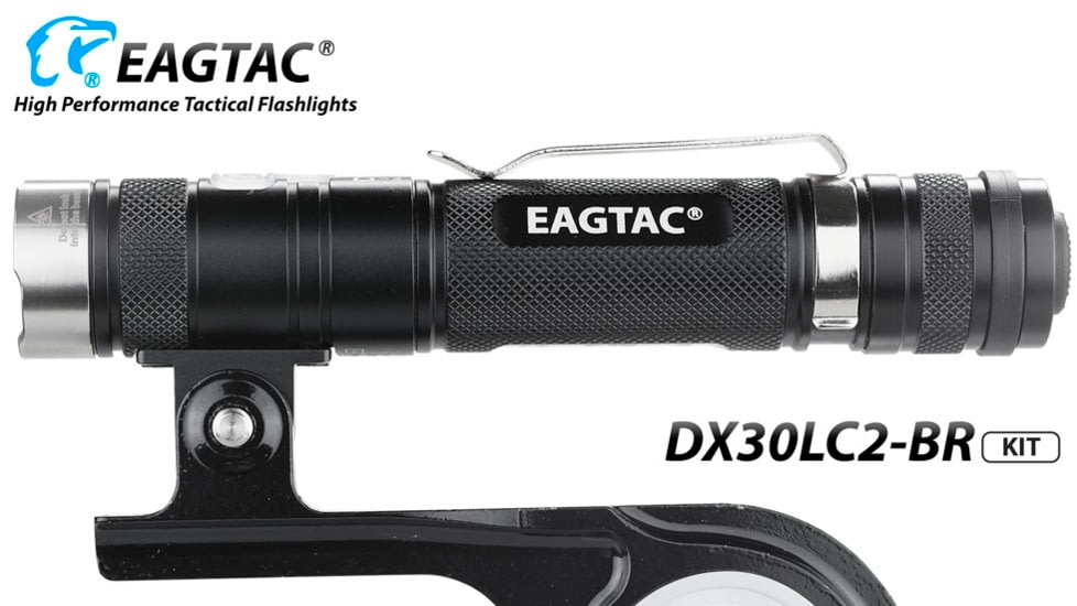 EAGTAC DX30LC2-BR Rechargeable Flashlight, XP-L HI V2 NW LED, 1084lm, Black, DX30LC2BR-XPLHINW-BASE
