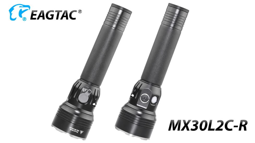 EAGTAC MX30L2CR 3 x CSLPM1 Flashlight, 32650 13000mAh li-ion, CW LED, 3100 Lumen, Black, MX30L2CR-3*CSLPM1-CW