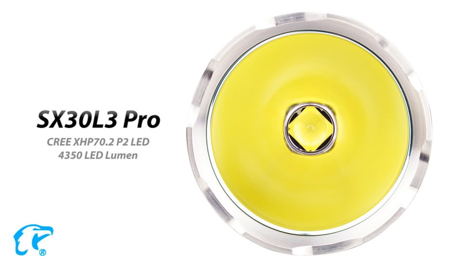 EAGTAC SX30L3 Pro Flashlight, XHP70.2 CW LED, 4350lm, Black, SX30L3-XHP702-PRO-CW