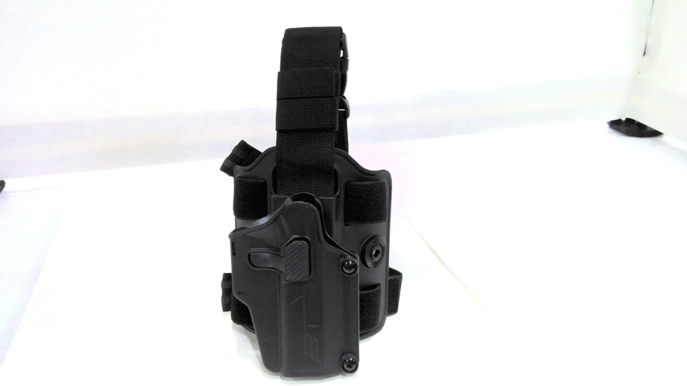 EDEMO TRYBE Tactical Universal Holster w/ Drop Leg Platform, Black, TRT-UH-DLP-BL, EDEMO1
