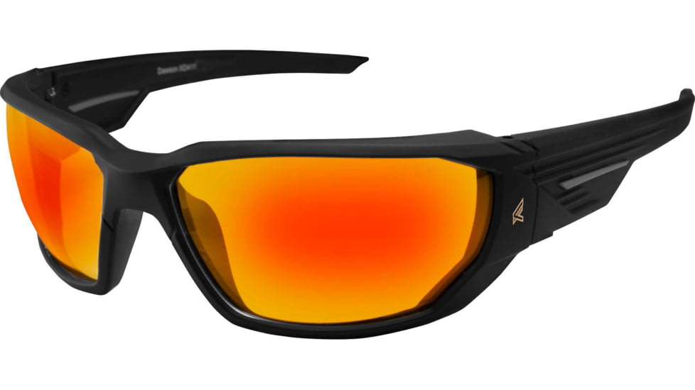 Edge Eyewear Dawson - Black Frame / Aqua Precision Red Mirror Lenses, Black Frame, XDAP419