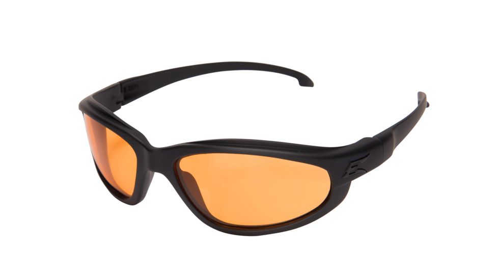 Edge Eyewear Falcon Thin Temple Sunglasses, Soft-Touch Matte Black Frame / Tiger's Eye Vapor S, SF610-TT