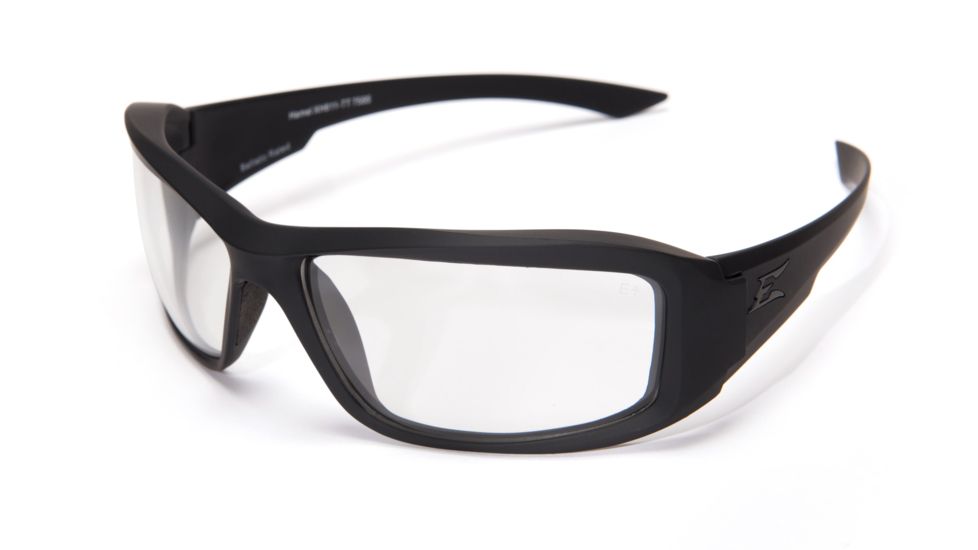 Edge Eyewear Hamel Thin Temple Sunglasses, Soft-Touch Matte Black Frame / Clear Vapor Shield , XH611-TT