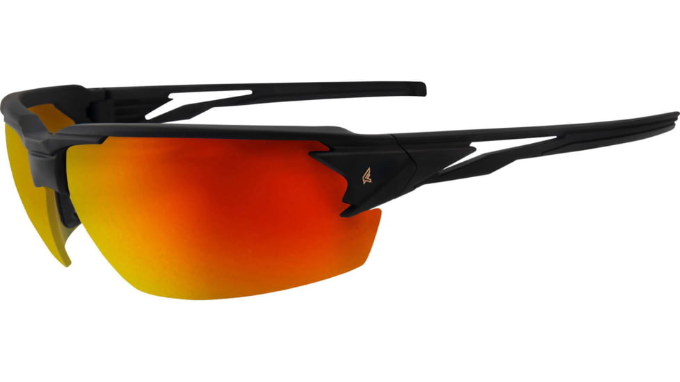 Edge Eyewear Pumori - Matte Black Frame / Aqua Precision Red Mirror Lenses, Black Frame, XPAP419