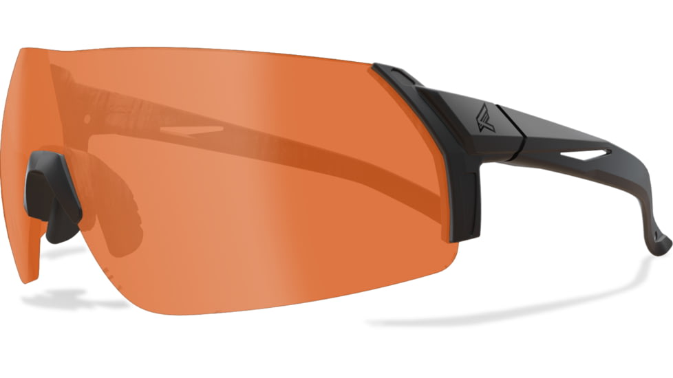 Edge Eyewear Urgent Fury Shooting Glasses, Black Frame, Tigers Eye Vapor Shield Lenses, Standard, UF14VS