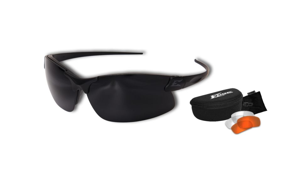 Edge Tactical Sharp Edge Thin Temple 3-Lens Kit, Black Frame, Clear, Tiger's Eye, G-15 Lens, SSE3K-1TT