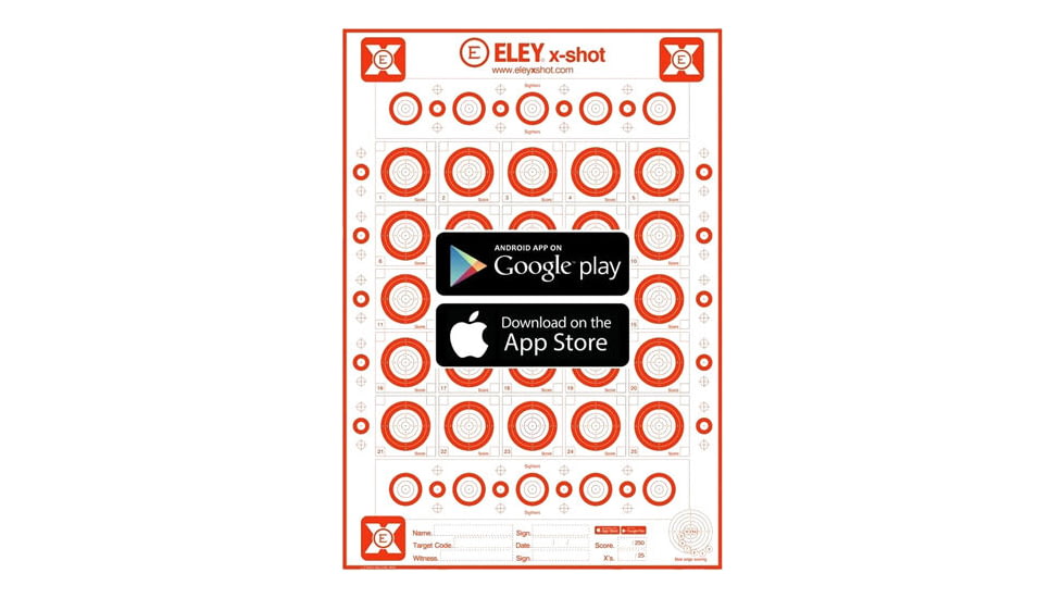 Eley Ammunition X-Shot Targets, Pack of 25, XELE-TAR00102