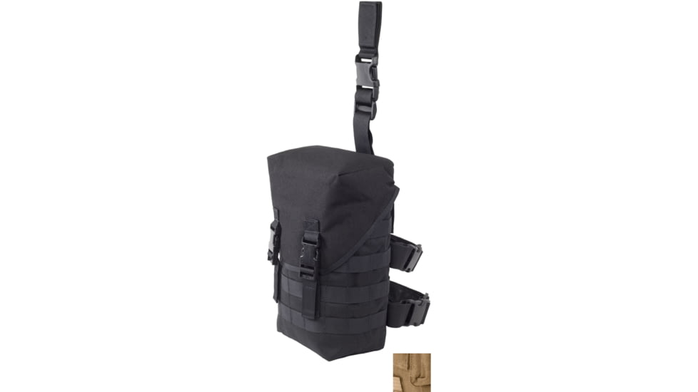 Elite Survival Systems Can-Ready Gas Mask Pouch, Thigh Carry, Coyote Tan, MMC251-T