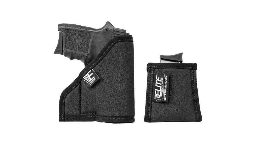 Elite Survival Systems Pocket Holster Combo Kit, Includes Pocket Mag Pouch, Size 2L, Black, 2L PH-2L-CK