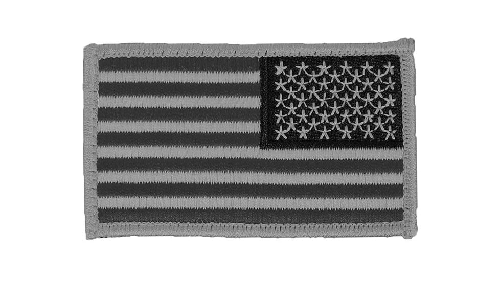 Elite Survival Systems US Flag Patches - Reverse Orientation, Black/Gray, 3.5in x 2in ID-US-108