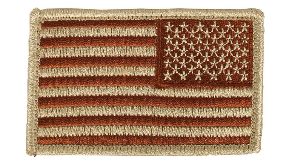 Elite Survival Systems US Flag Patches - Reverse Orientation, Coyote/FDE, 3.5in x 2in ID-US-106