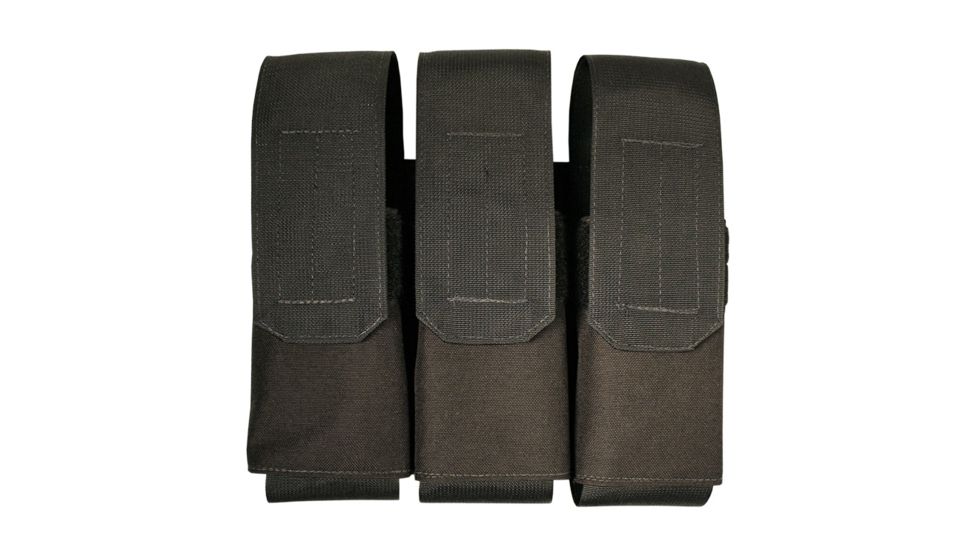 Elite Survival Systems Velcro Attach Triple H&amp;K UMP .45 Magazine Pouch, Black HL-107-B