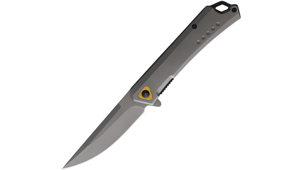 ElitEdge TiCN Gray A/O Folding Knife, 4.75in Closed, 3.75in, Gray TiCN Coated Stainless Blade, Gray Stainless Handle, 10-A83SGY