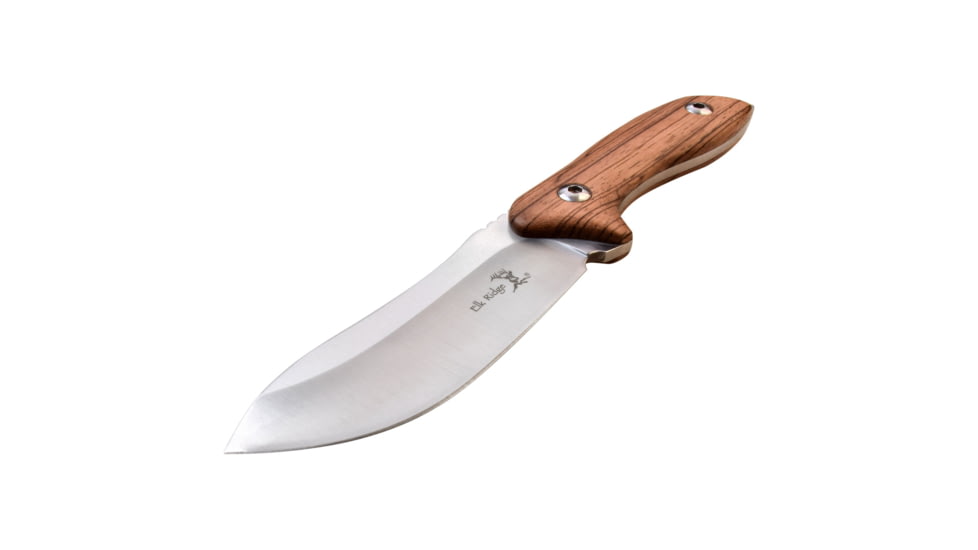 Elk Ridge Drop Point Fixed Blade Knife, 4 in, 3Cr13 Stainless Steel Stainless Steel, Zebra Wood, ER-200-03D