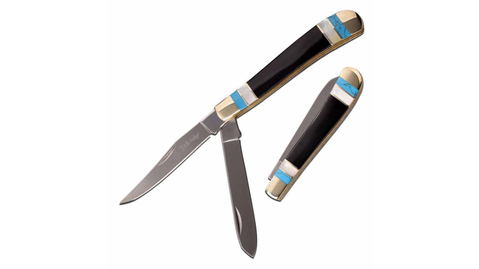 Elk Ridge ER-954MSC Manual Folding Knife, 3in, 3CR13 Stainless Steel, Spey, Steel Blade, Nickle/Pearl/Black, ER-954MSC