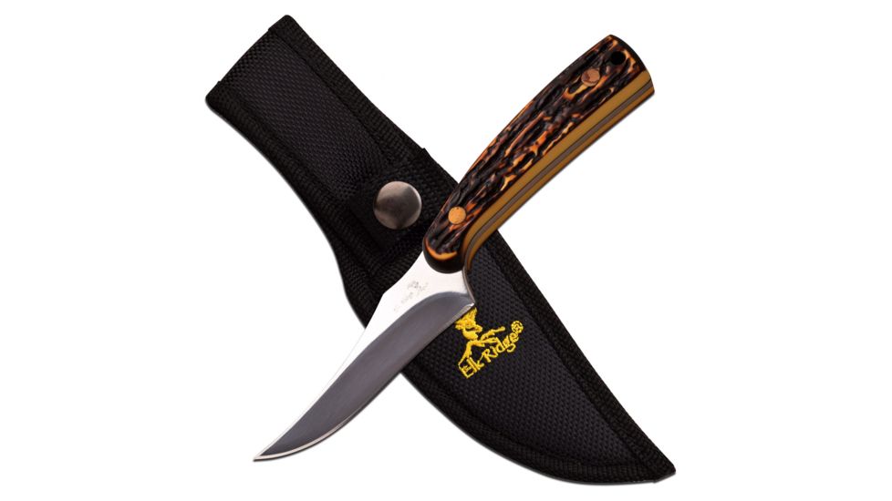 Elk Ridge Fixed Blade, 7in, Stainless Steel Blade, Simulated Bone Handle ER-299I